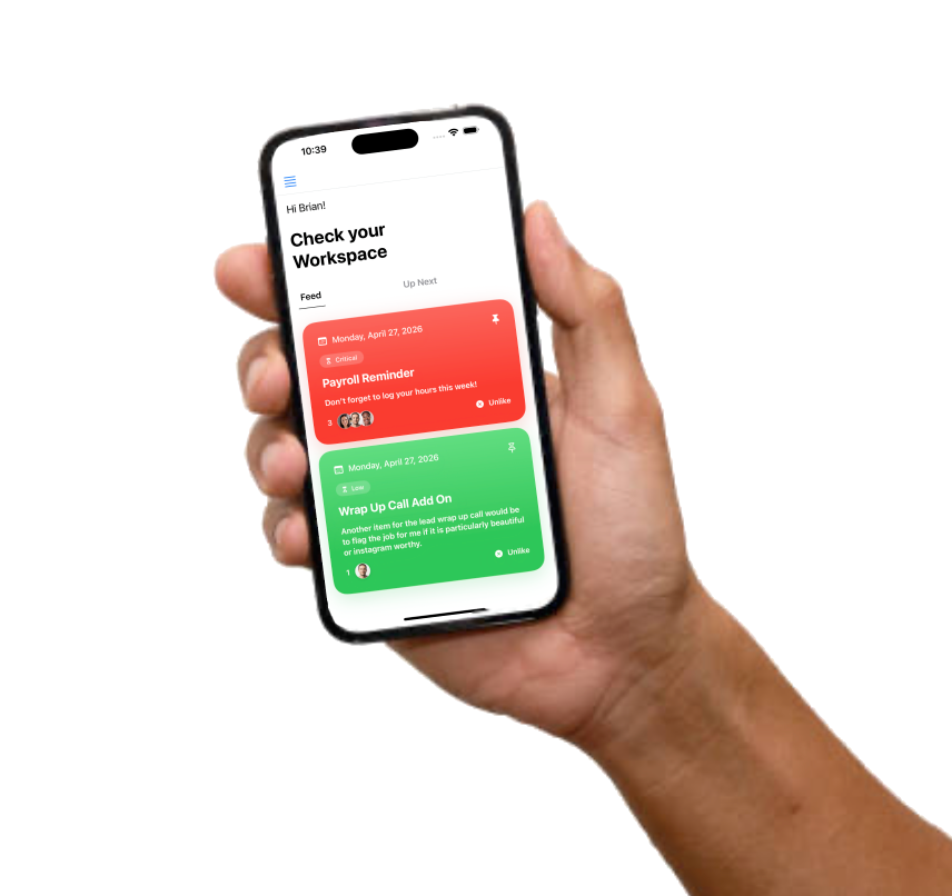 TidyBase app shown on a phone held in a hand